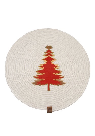 Christmas Yılbaşı Ağaç Temalı Beyaz Amerikan Servis Supla 35cm Beyaz