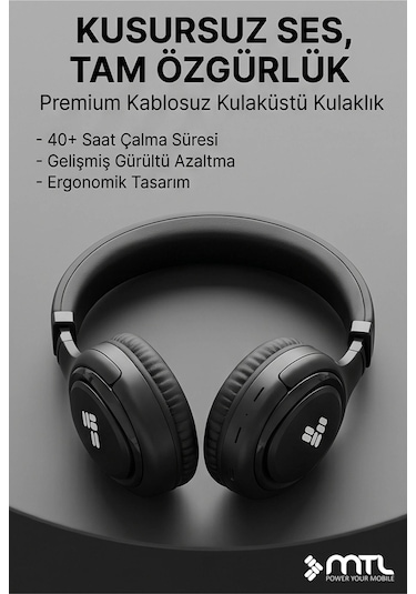 Kablosuz Stereo Kulaklık - Extra Bass Ve Katlanabilir Tasarım Ios Ve Android Uyumlu