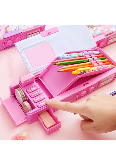 Ww B2302 Çok Fonksiyonlu Şifreli Kilit Kalem Kutusu-pembe