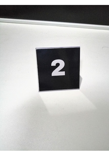 Şeffaf Etiket İsimlik Masa Numaralar Siyah Çift Yön 1-20 Arası Ayaklı Numaralar