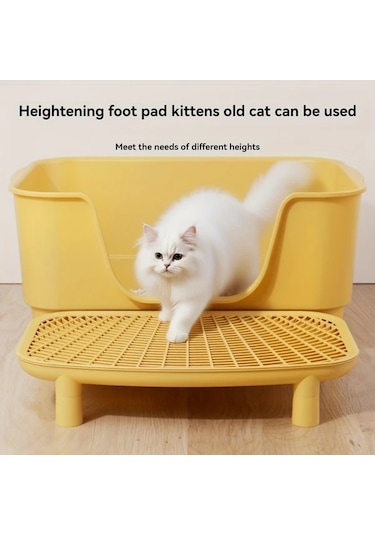 Brightnova Gri Kedi Kumu Paspası Çift Katlı Yıkanabilir Anti Sıçratan Büyük Tüy Dostu