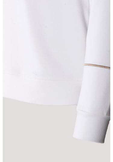 Erkek Sweatshirt Beyaz Bisiklet Yaka Relax Fit Nakış Detaylı Double Face Pamuk Sweat Ncs Jeans 1618-beyaz Beyaz