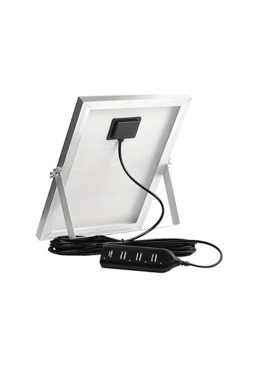 Honeybeeshop 1pc Taşınabilir Güneş Şarj Cihazı 4 Usb Port 5m Kablo Güneş Paneli Kamp Yürüyüş Ev Kullanımı Altın