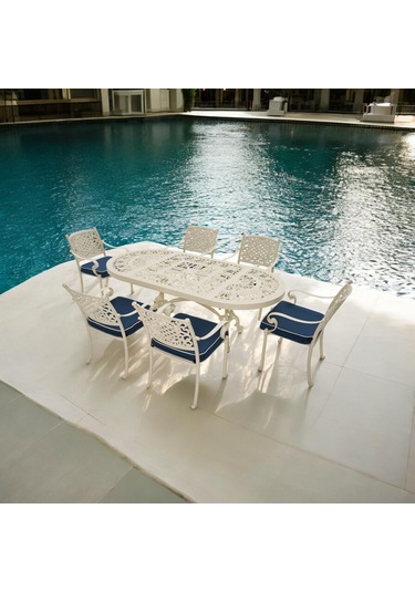 Helen 6 Kişilik Döküm Masa Takımı Rehome Beyaz