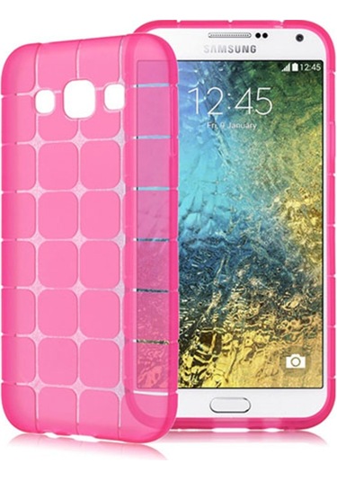 Fitcase Samsung Galaxy E5 (E500) Plaid Silikon Arka Kapak Pembe 86233738