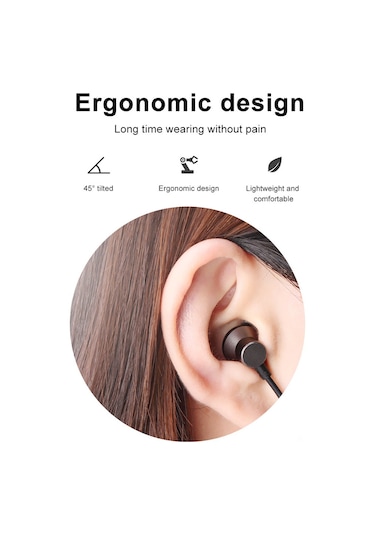 Kangvka Lenovo He05 Kablosuz Spor Bluetooth Kulaklık - Boyun Askılı, Koşu İçin Uygun, Siyah