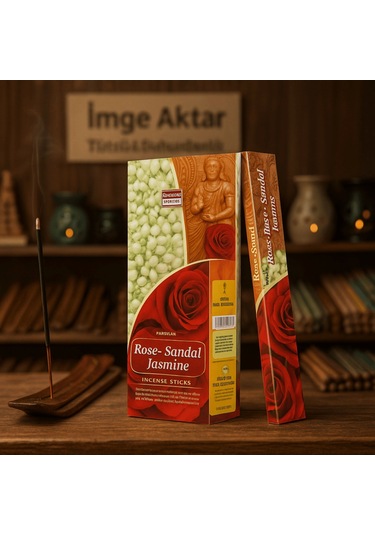 Darshan Incense Rose Sandal Jasmine 20'li Çubuk Tütsü Çok Renkli