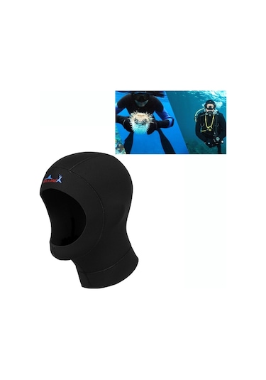 Dıve & Saıl Wetsuits Sörf Neopren Sıcak Dalış Dalış Başlığı 3mm Önlük Başlığı, : L 57-59cm Siyah