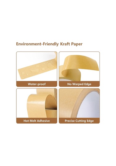 Kraft Kağıt Bant Kendi Kendine Yapıştırıcı, 2 'x55yd, Kahverengi Kağıt Bant, Biyolojik Olarak Parçalanabilir Kahverengi Paketleme Bandı, Güçlü Yapıştırıcı İle Kağıt Paketleme Bandı, 1 Rulo 1 Adet