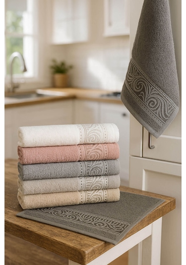 6'lı Mutfak Havlusu Seti 30x50 Cm %100 Pamuklu Derya Çok Renkli