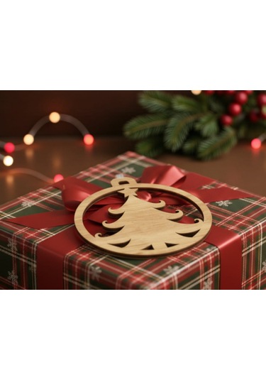 10 Parça Ahşap Yılbaşı Ağacı Süs Seti Ortalama 6-8 Cm Noel Ağacı Süsü