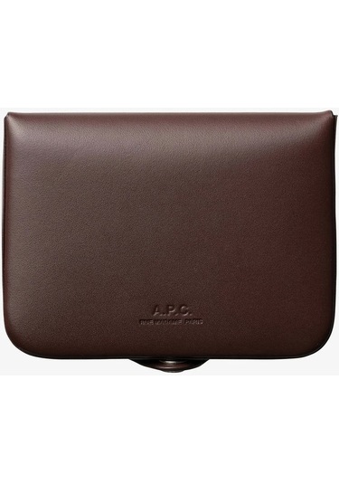 A.p.c Josh Unisex Lüks Bitkisel Deri Bozuk Para Kesesi Cüzdan Kahverengi