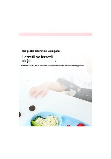 Çocuk Dört Parçalı Silikon Yemek Tabağı Seti-oxford Gri Açık Gri