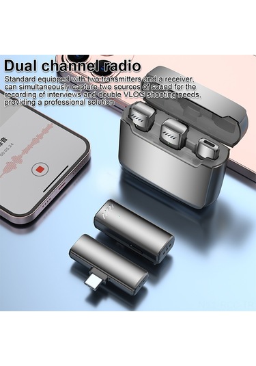 Ruicoo S11 İkili Kablosuz Kolluk Mikrofonu - Dışarıdaki Çekimler İçin Gürültü Azaltıcı, Plug & Play, Type-c Ve App Adaptörü, 20m Alım Mesafesi