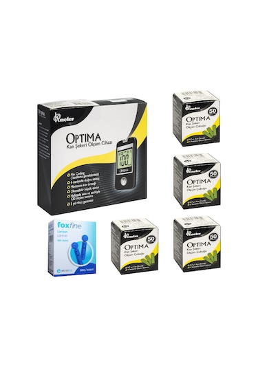 Optima Şeker Ölçüm Cihazı + 200 Strip + 100 Lanset