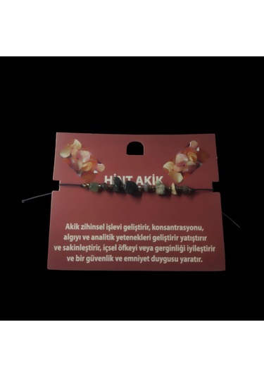 Doğal Taş Bileklik Hint Akik Taşı Bileklik Ayarlanabilir İpli Think Who Taş Kristalize Kırık Taş Şifalı Bileklik Çok Renkli