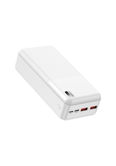 Led Göstergeli 30000 Mah Powerbank Pd 22.5w & Qc 3.0 Hızlı Şarj Çift Usb Ve Type-c Çıkışlı Beyaz Siyah