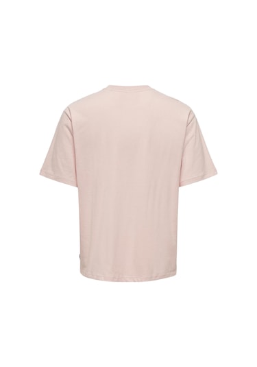 Only O Yaka Baskılı Erkek T-shirt Onsmanı Lıfe Rlx Hıdeout Ss Tee Pembe