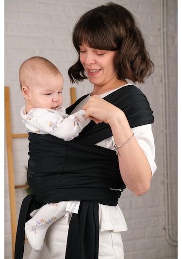 Sırt Destekli Ayarlanabilen Sling, Taşıma Şalı, Ana Kucağı Siyah