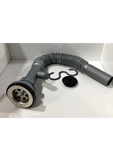 Yapıtaşı YT52 Çift Çıkışlı Körüklü Evye Lavabo Gider sifonu Gri