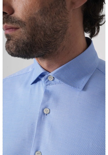 Bisse Erkek Uzun Kollu Regular Fit Mavi Klasik Gömlek Gmars252161 E35 Mavi
