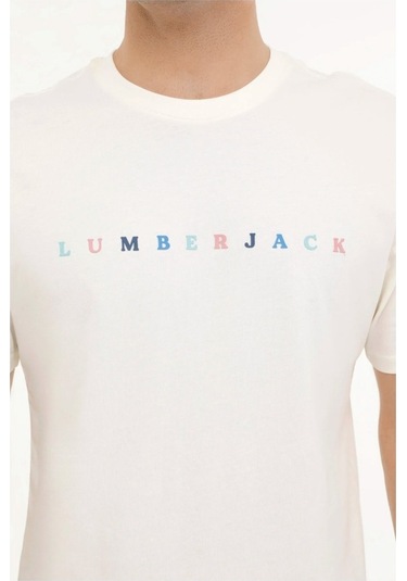 Lumberjack Mesus Erkek Ekru Yuvarlak Yaka Tişört 101611594 Ekru