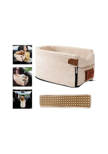 Fochsia F Fityle Araç İçi Evcil Hayvan Taşıma Sepeti - Bej