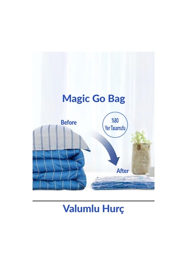 2 Adet Vacuum Bag Vakumlu Saklama Torbası Hurç 50x70 Cm Plastik Beyaz Diğer