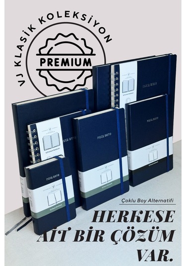 Nota Bene Classic Sert Kapak Defter, 19x25 Cm, Çizgili Lacivert