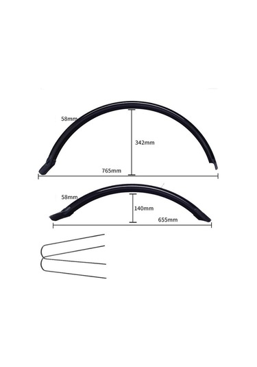 Homyl Bisiklet Ön Arka Çamurluklar Tam Kapalı Çamur Siyah