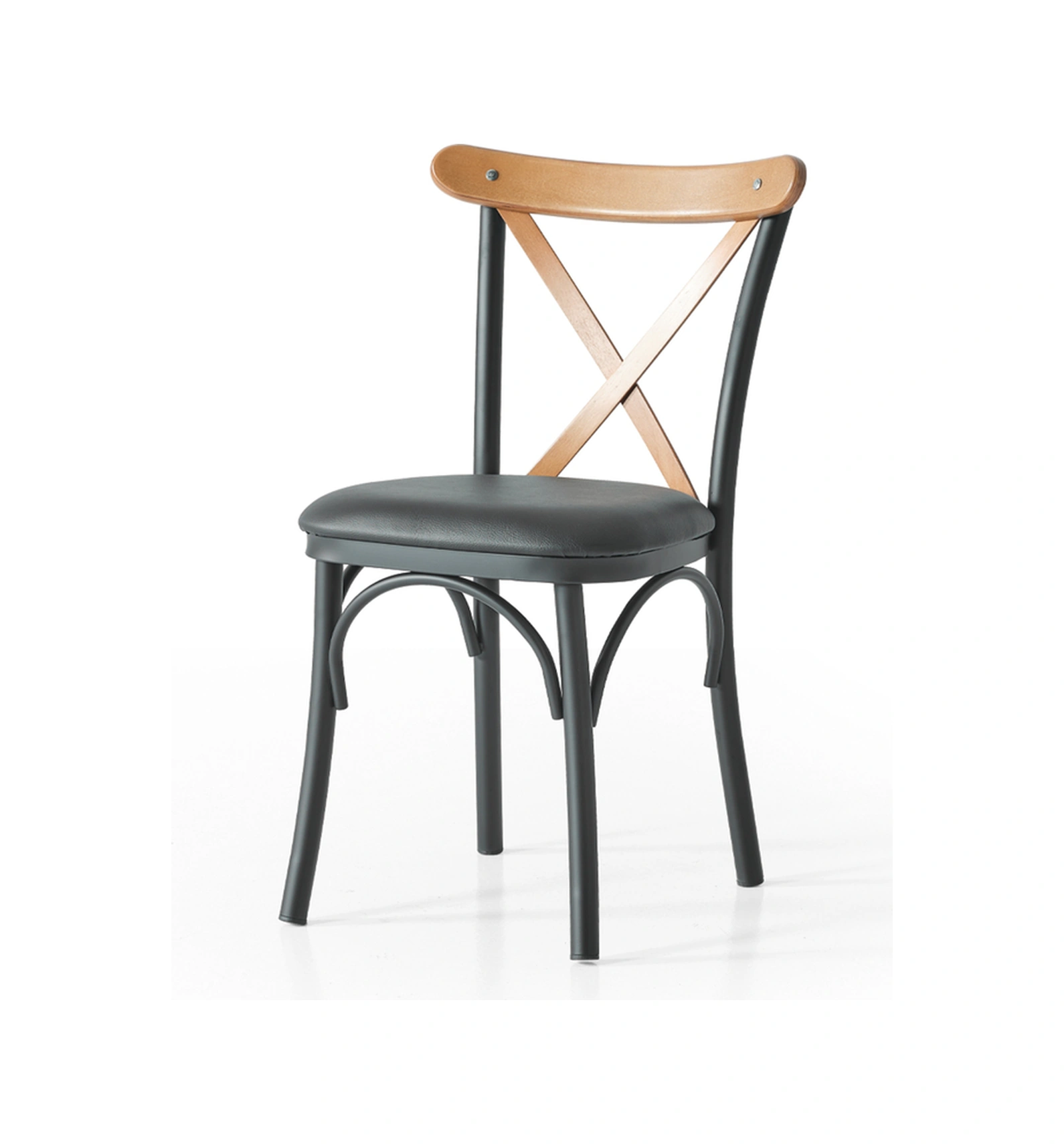 Dengema Neva 20 Masa Takımı Açılır Kapanır Masa, 4 Sandalyeli, Atlantik/siyah, Ceviz Ahşap Detaylı Ceviz