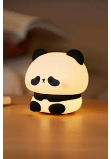 Panda Silikon Gece Lambası Usb Şarjlı Yumuşak Dokulu Rgb Led Çocuk Odası Gece Işığı Siyah Beyaz
