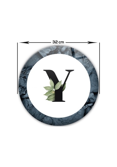 Decorita Cam Kesme Tahtası - Cam Kesme Tablası - Harfli Tasarım Y Çap 32 CM