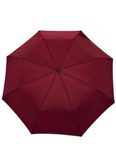 Rüzgara Ve Yağmura Dayanıklı Tam Otomatik Bordo Renk Şemsiye 8 Telli Bordo