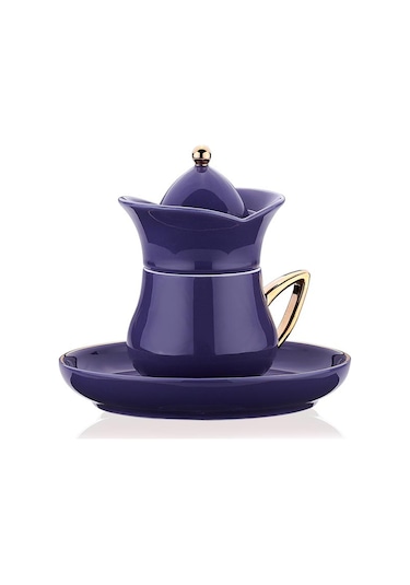 Korkmaz Lalezar Collection 2li Lila Kahve Fincan Takımı
