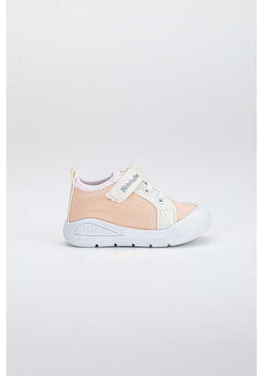 Şirinbebe Şiringenç Keten Somon Kız İlkadım Bebek Çocuk Ayakkabısı-2899-somon Somon