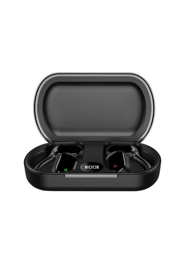 Pazly Springsun Bluetooth 5.3 Kablosuz Tek Kulaklık, Dijital Ekranlı Spor Askılı, Siyah, Şarjlı Mikrofonlu, Hızlı İletim