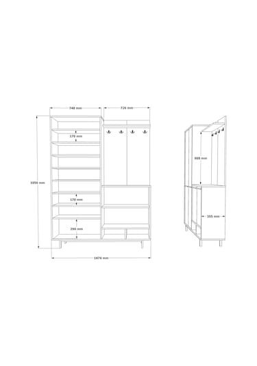 Robin Home Rita Portmanto Vestiyer Ayakkabılık Metal Ayaklı Beyaz