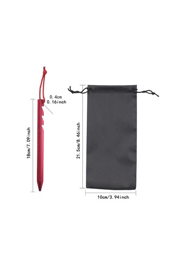 Dolıty 10 Adet Çadır Kazıkları Bahçecilik Açık Kırmızı Kırmızı