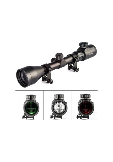 Nikula 3-9x50  Zoomlu Keskin Nişancı Dürbünü Kırmızı-Yeşil Işık Siyah