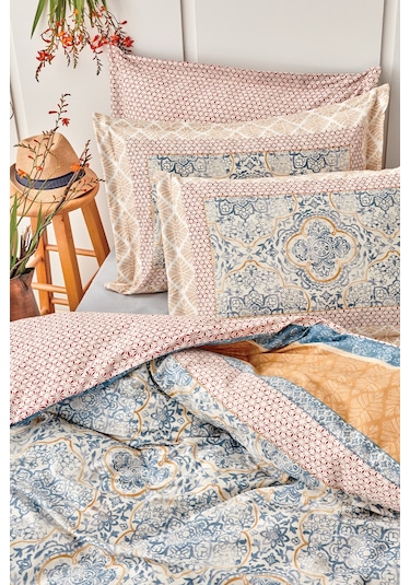 Yataş Bedding Delissa Çift Kişilik Ranforce Nevresim Seti - Mavi
