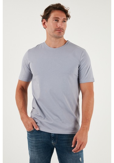 Buratti Pamuklu Regular Fit Bisiklet Yaka Erkek T Shirt 59020204 Gri