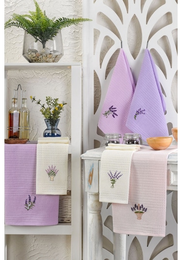Formeya 6'lı Mutfak Kurulama Bezi Waffle Desen 40x60 Cm 6 Adet Lila