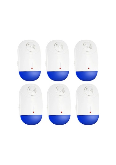 6'lı Paket Elektronik Kovucu Fişli Kovucu Fareler Sivrisinek Karıncalar Örümcekler Hamam Böcekleri Ac90v-240v Ab Fişi