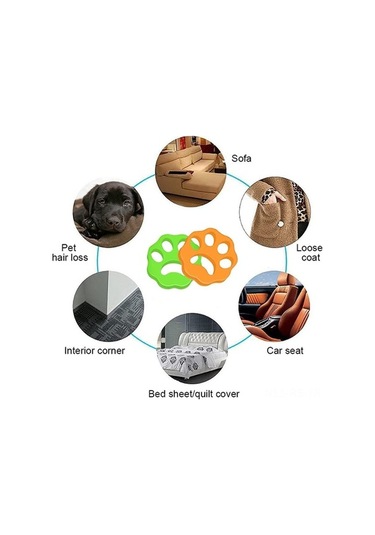 Ulzyvf Yeşil Tüy Toplayıcı Makine - Turuncu Reedark, Evcil Hayvan Kıyafetleri İçin, 4 Adet - Jg Turuncu - Yeşil