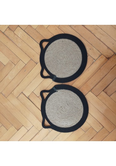 Hasır-siyah Kedi Evcil Hayvan Mama Paspası