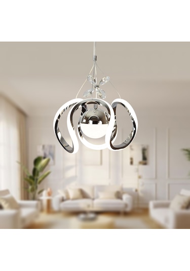 Tt306-25-tpl-kr Tt Ayd. Kavis 25lik Krom Tektoplu 3renk Led Avize Krom