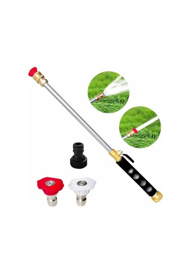 Suofeng Yüksek Basınçlı Bahçe Hortumu Püskürtme Ucu - 2 Nozullu, Kaymaz Tutma Yeri, Hızlı Bağlantı Siyah