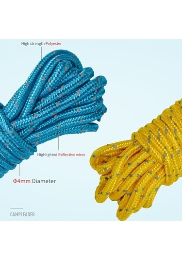Bloomnest Seti Seçeneği Renk Parlayan Mavi Kalınlık, İpi Gece Çadır 8'li 6 4mm - İl Mavi Mavi