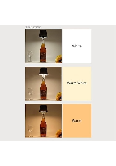 Maoyaya Modüler Şişelere Takılabilir Şarjlı Led Masa Lambası - 3 Renk, Dekoratif 320-1 Kırmızı